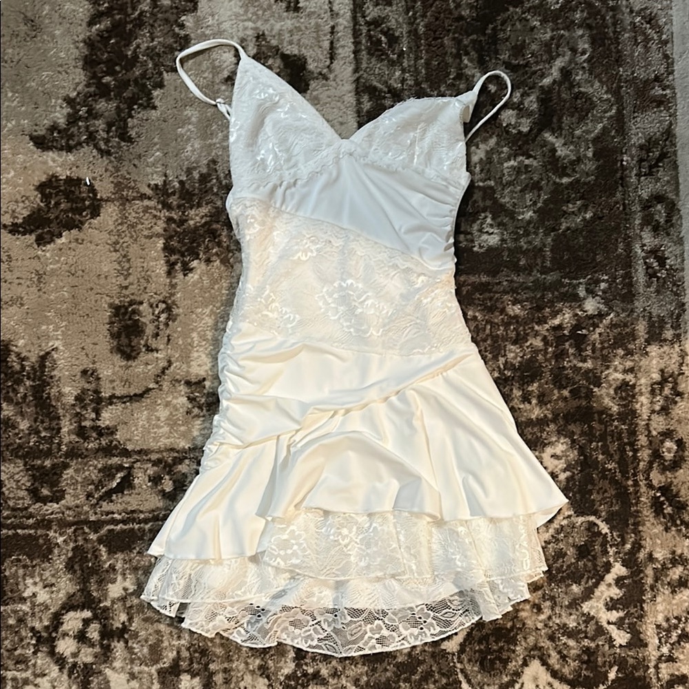 Never worn Princess Polly White Lace Mini Dress